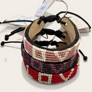 ❤️ NWT LOVE Bracelet • Adjustable, Handwoven, Beaded •